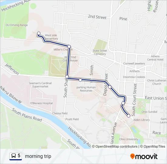 5 Bus Line Map
