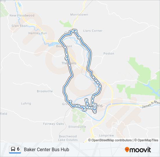 6 Bus Line Map