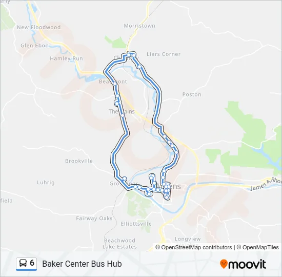 6 Bus Line Map