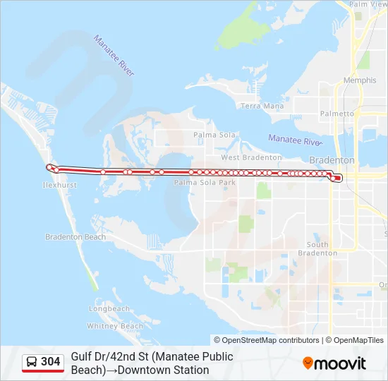 304 Bus Line Map