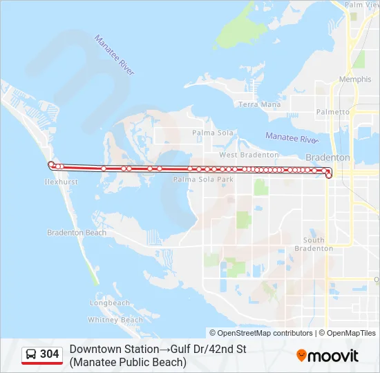 304 Bus Line Map