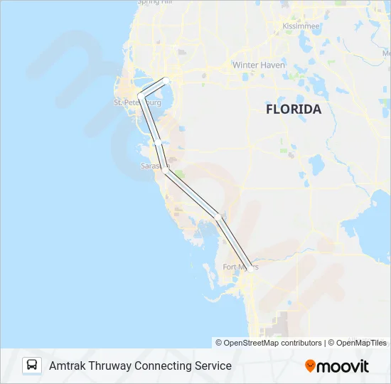 AMTRAK THRUWAY CONNECTING SERVICE Bus Line Map