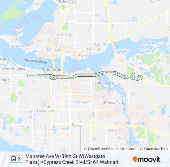 3 Route Schedules Stops Maps Manatee Ave W 39th St W Westgate