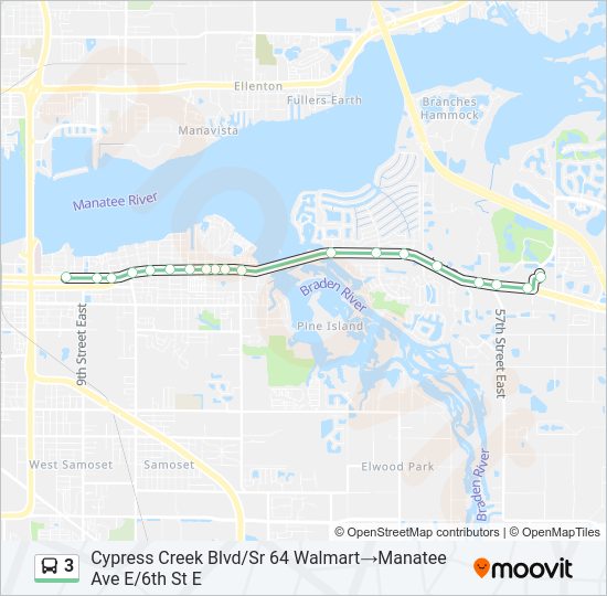 3 Bus Line Map