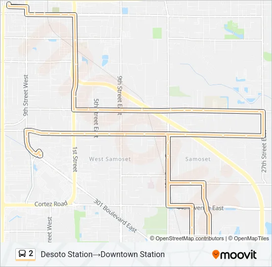 2 Bus Line Map