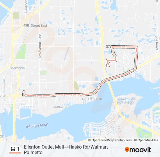 1 bus Line Map