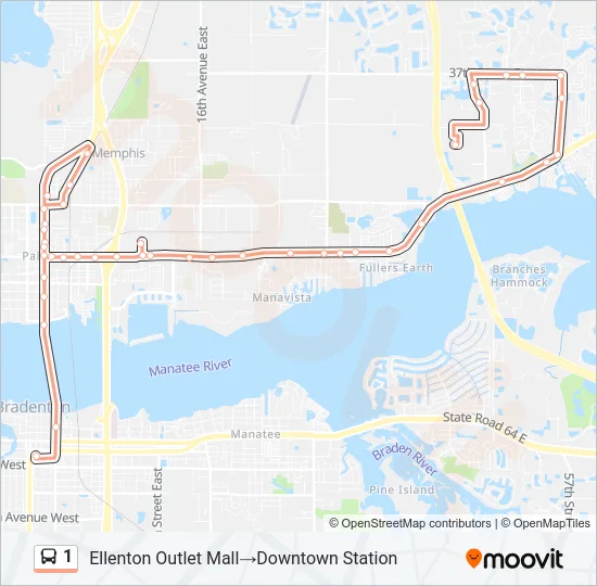1 Bus Line Map