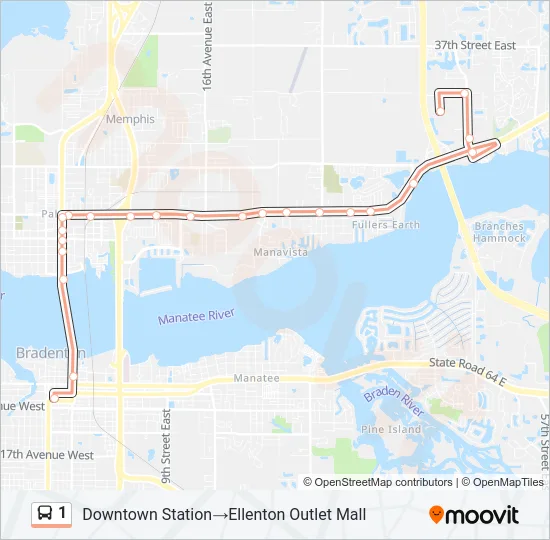 1 Bus Line Map