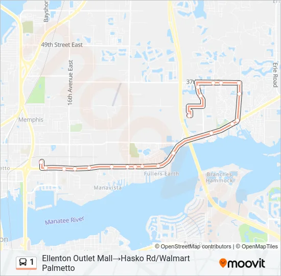 1 Bus Line Map