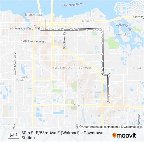 4 Bus Line Map