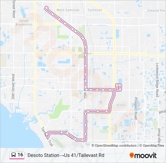 16 Bus Line Map