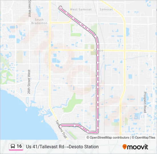 16 Bus Line Map