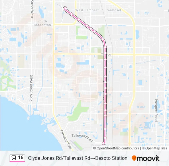 16 Bus Line Map