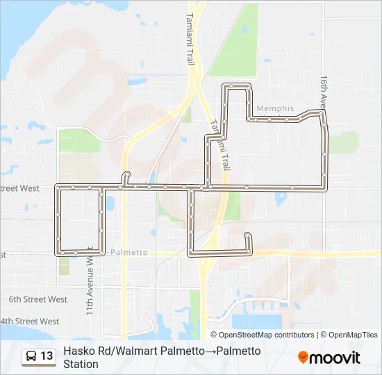 13 Bus Line Map