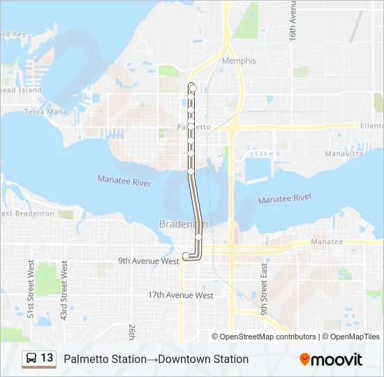 13 Bus Line Map