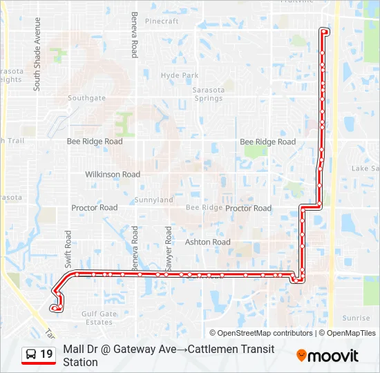 19 Bus Line Map