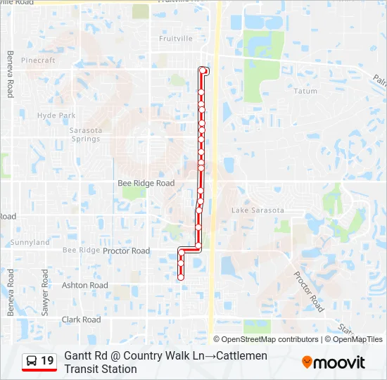 19 Bus Line Map