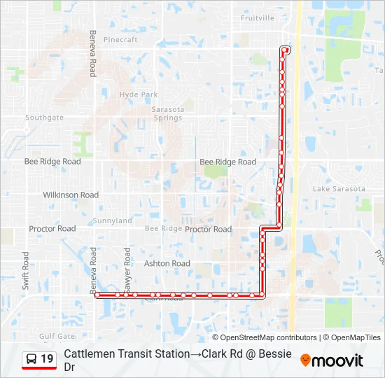 19 Bus Line Map