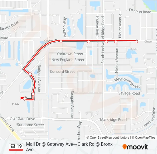 19 Bus Line Map
