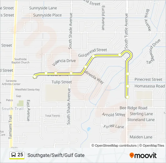 25 Bus Line Map