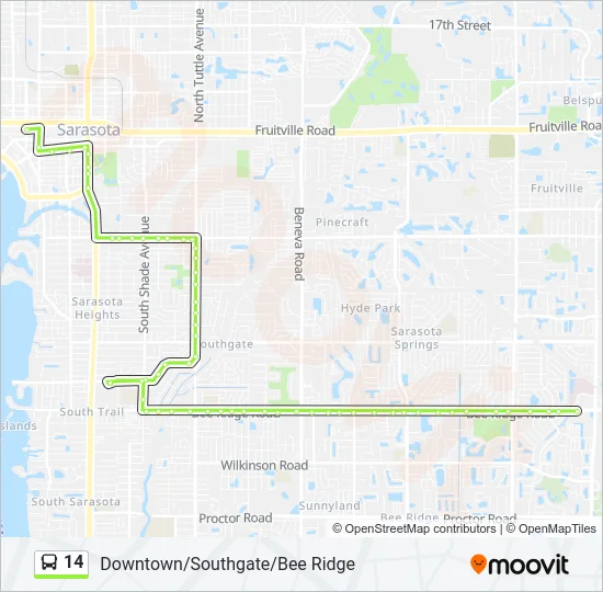14 Bus Line Map