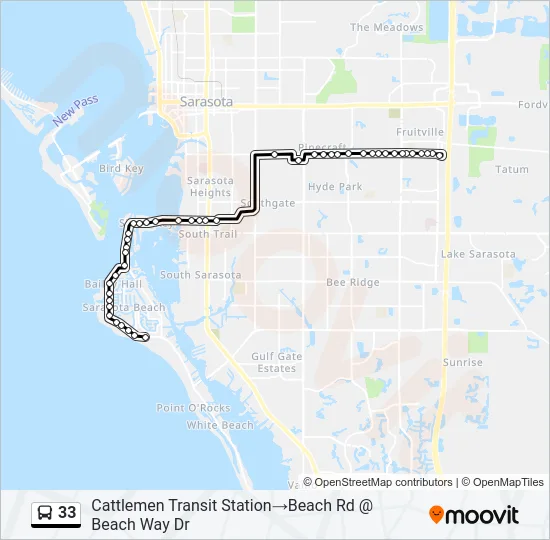 33 Bus Line Map
