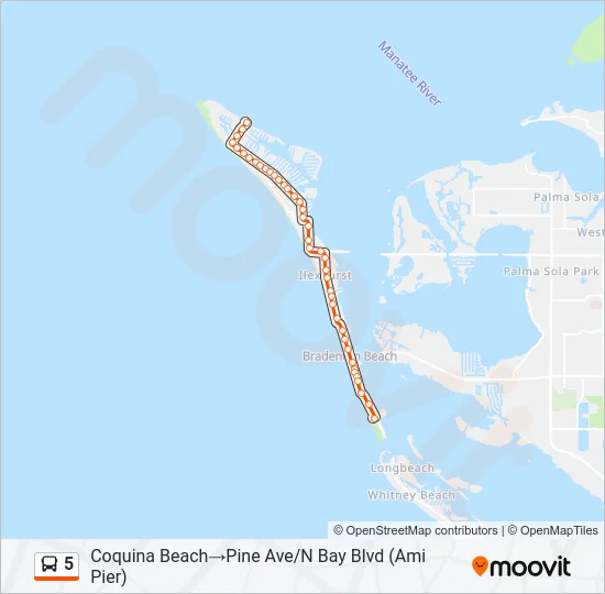 5 Bus Line Map