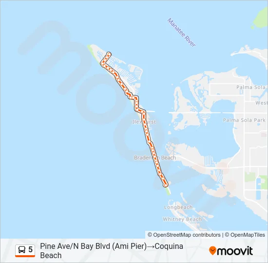 5 Bus Line Map