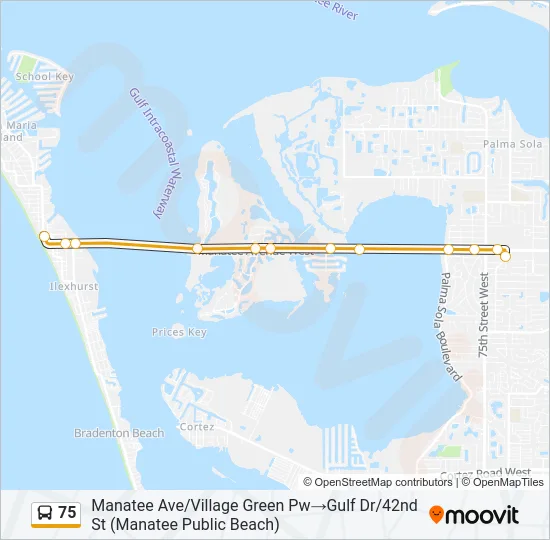 75 Bus Line Map