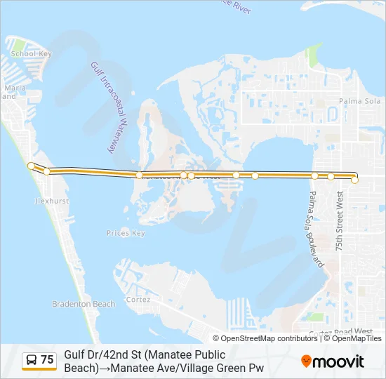 75 Bus Line Map