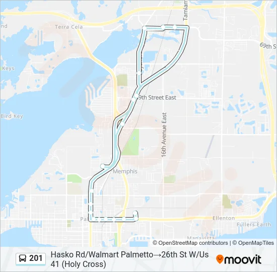 201 Bus Line Map