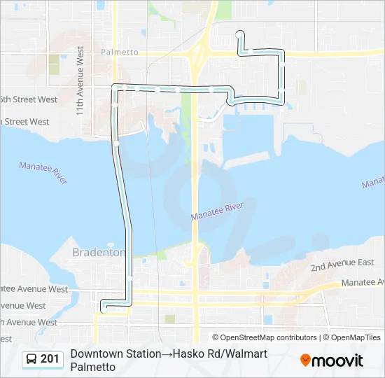 201 Bus Line Map