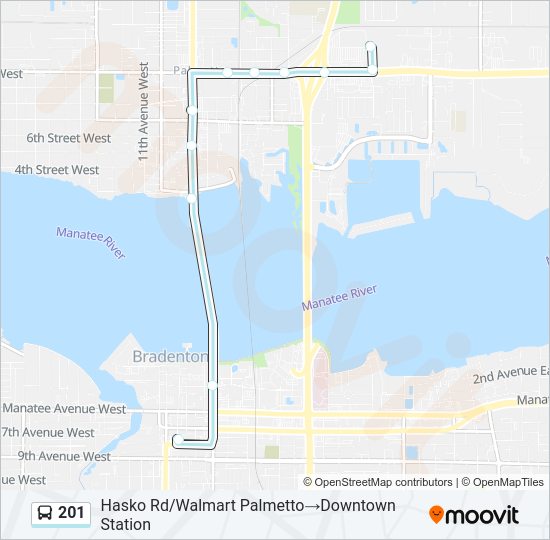 201 Bus Line Map