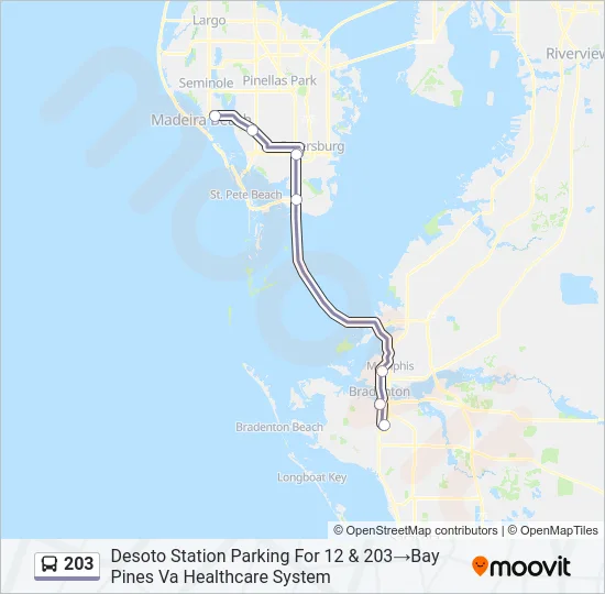 203 Bus Line Map