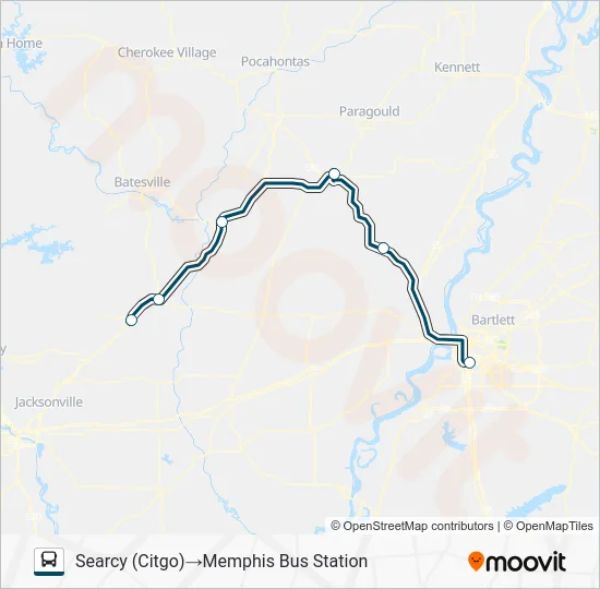 GREYHOUND US1150S Bus Line Map