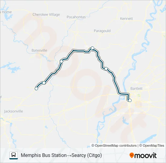 GREYHOUND US1150S Bus Line Map
