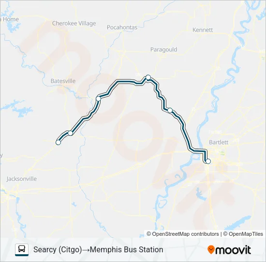 GREYHOUND US1150S Bus Line Map
