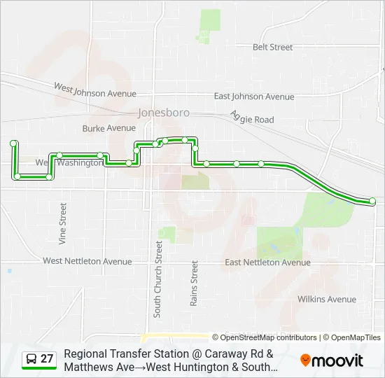 27 Bus Line Map