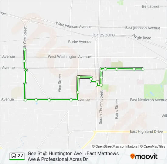 27 Bus Line Map