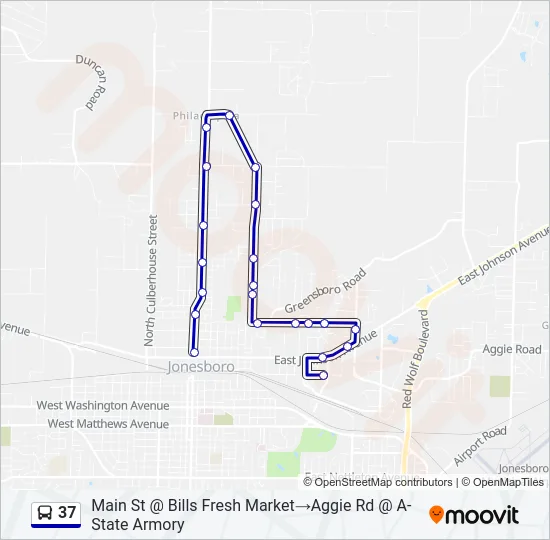 37 Bus Line Map