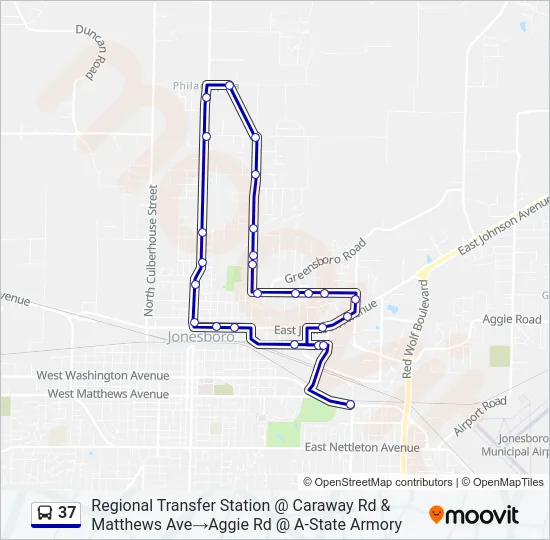 37 Bus Line Map