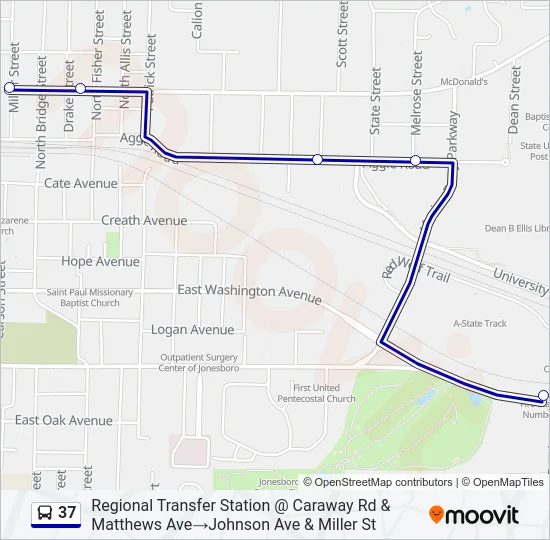 37 Bus Line Map