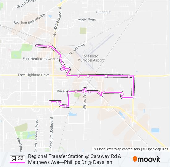 Mapa de 53 de autobús