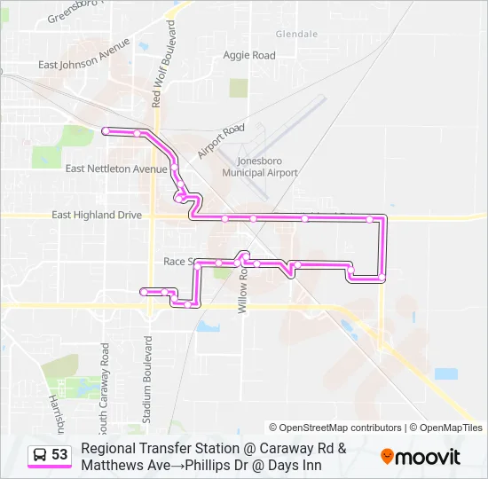 53 Bus Line Map