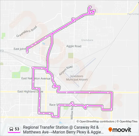 53 Bus Line Map