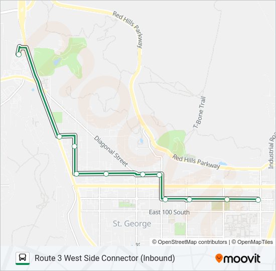 ROUTE 3 WEST SIDE CONNECTOR (INBOUND) Bus Line Map