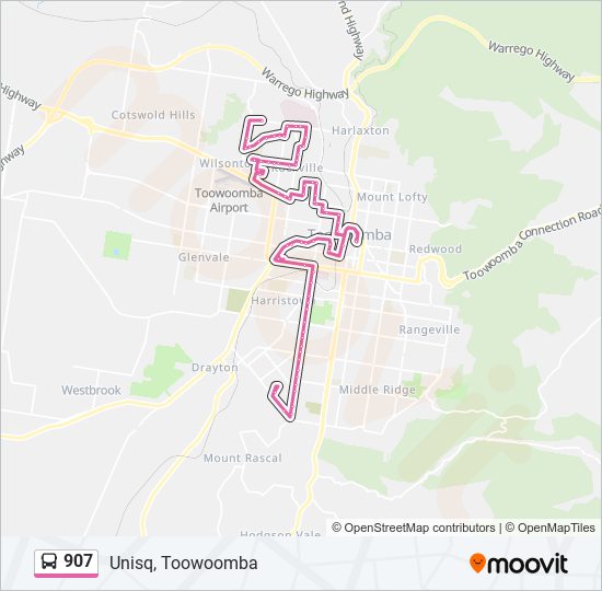 907 bus Line Map