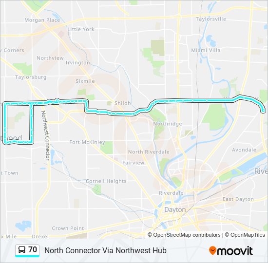 70 bus Line Map