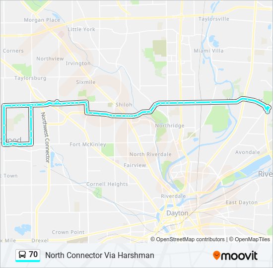 Mapa de 70 de autobús