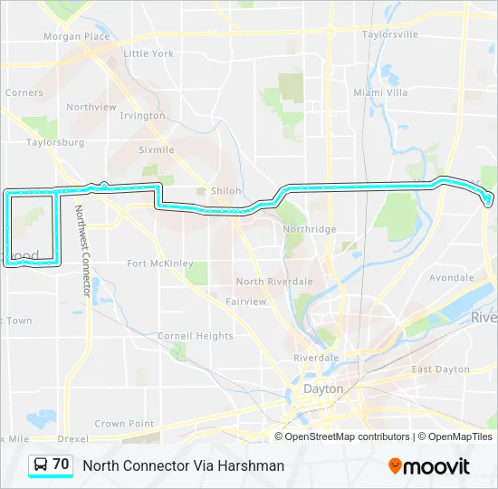 70 Bus Line Map
